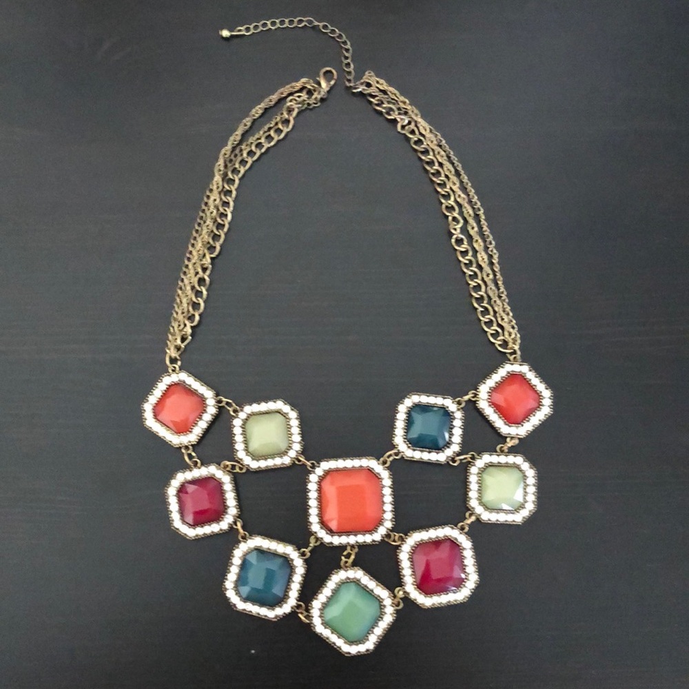 Multicolored Statement Necklace - Picture 2 of 2